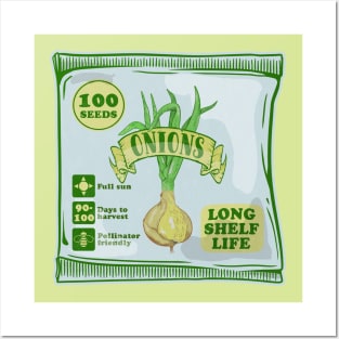 Onion seeds growing vegetable plants Posters and Art